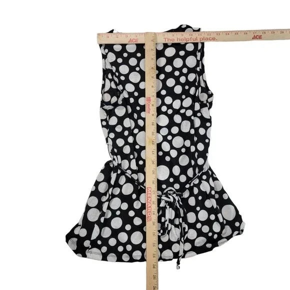 Vintage 90s Wet Seal Dressy Tank Top Blouse Womens S / M Embellished Polkadot - Picture 12 of 16